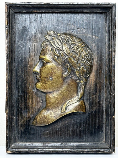 French 19th Century Napoleon Wearing Laurel Wreath Crown Wall Sculpture - Cheshire Antiques Consultant