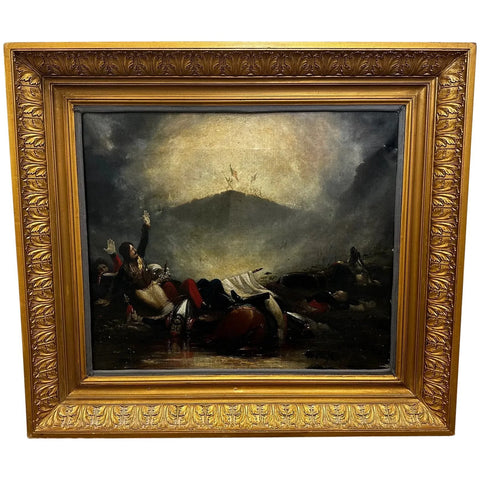 French 19th Century Napoleonic Military Battle Borodino Victory Oil Painting - Cheshire Antiques Consultant