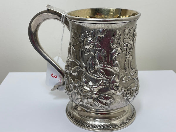 George III Sterling Gilded Silver Baluster Mug Tankard John Langlands 1774 - Cheshire Antiques Consultant