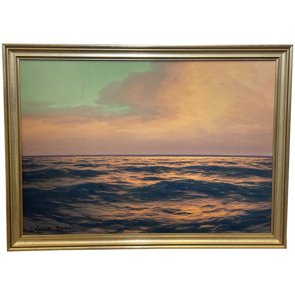 German Naturalism Marine Seascape Oil Painting By Carl Kenzler 1872-1947 - Cheshire Antiques Consultant