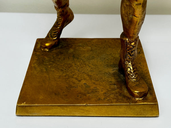 Gilt Bronze Polish Fighting Boxer Andrew Golota Sculpture - Cheshire Antiques Consultant
