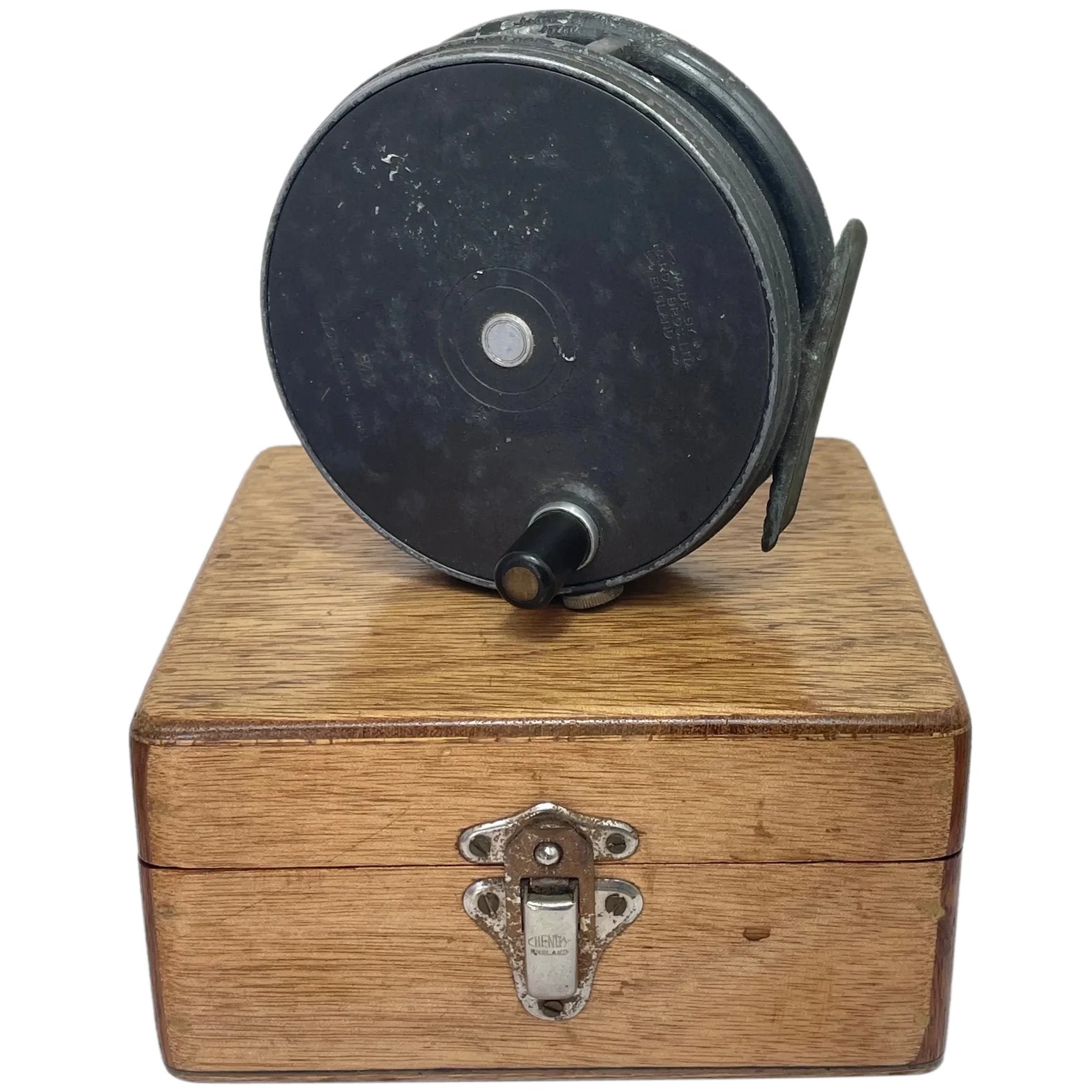 Hardy Brothers The Perfect Fishing Fly Reel Fitted Wood Case - Cheshire Antiques Consultant