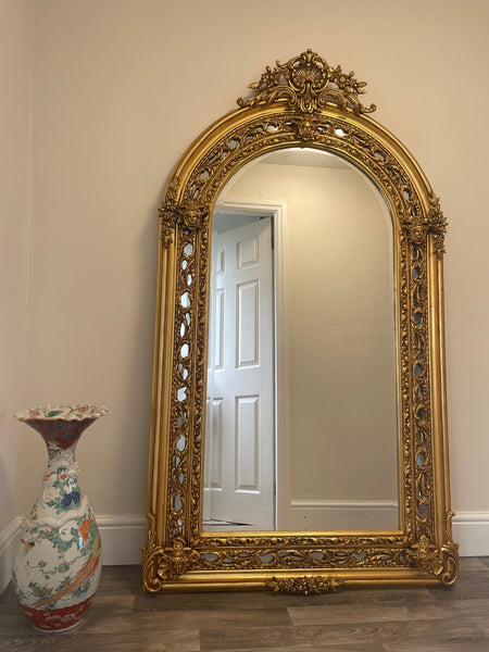 Huge French Sphinx Gilt Pier Glass Wall Floor Mirror - Cheshire Antiques Consultant