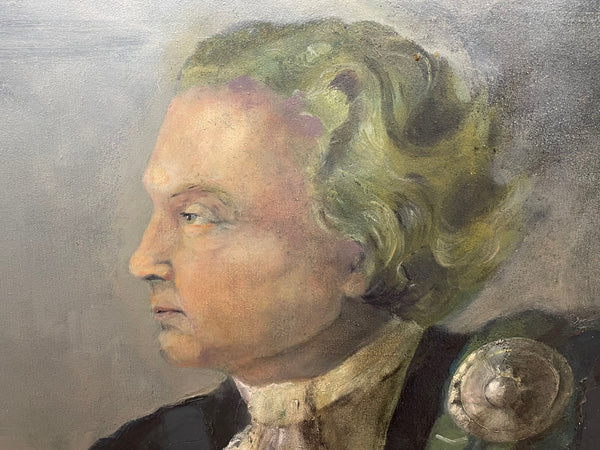 Huge Portrait Oil Painting Diplomat Sir Leslie Fielding - Cheshire Antiques Consultant