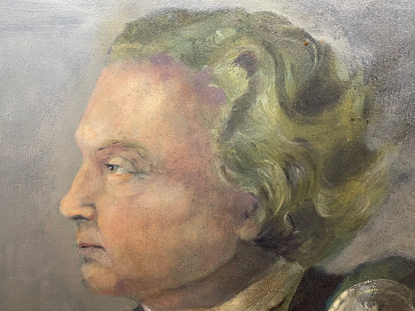 Huge Portrait Oil Painting Diplomat Sir Leslie Fielding - Cheshire Antiques Consultant