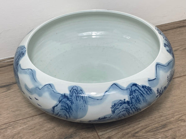 Important Chinese Meiping Qianlong Style Blue White Porcelain Bowl - Cheshire Antiques Consultant