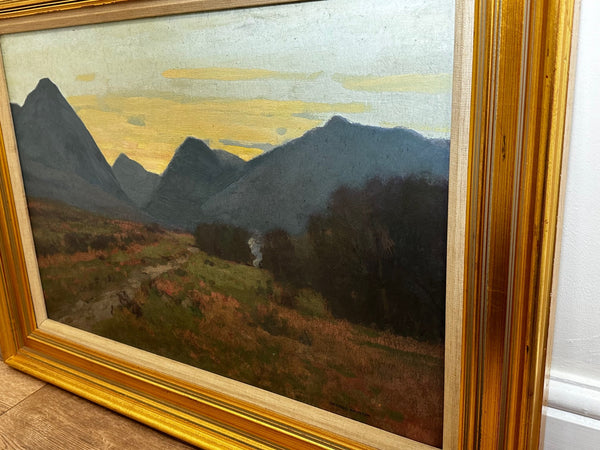 Impressionist Oil Painting Scottish Moor Evening Glen Sannox By George Houston - Cheshire Antiques Consultant