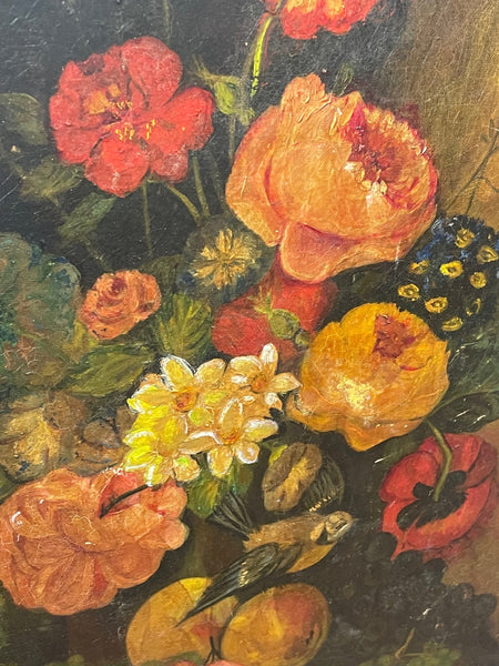 Impressionist Still Life Flowers Roses Oil Painting By Dorothy Pulford - Cheshire Antiques Consultant