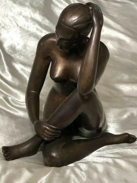 Interesting Art Deco Style Bronze Tribal Lady Sculpture - Cheshire Antiques Consultant