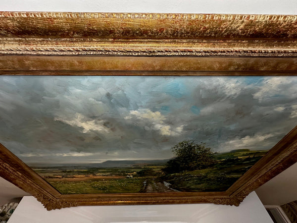 Large British Impressionist Oil Painting Landscape Sussex Downs By Charles Neale - Cheshire Antiques Consultant