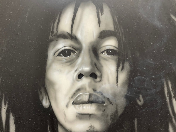 Large Portrait Painting "Bob Marley" Signed Paul Karslake FRSA 1958-2020 - Cheshire Antiques Consultant