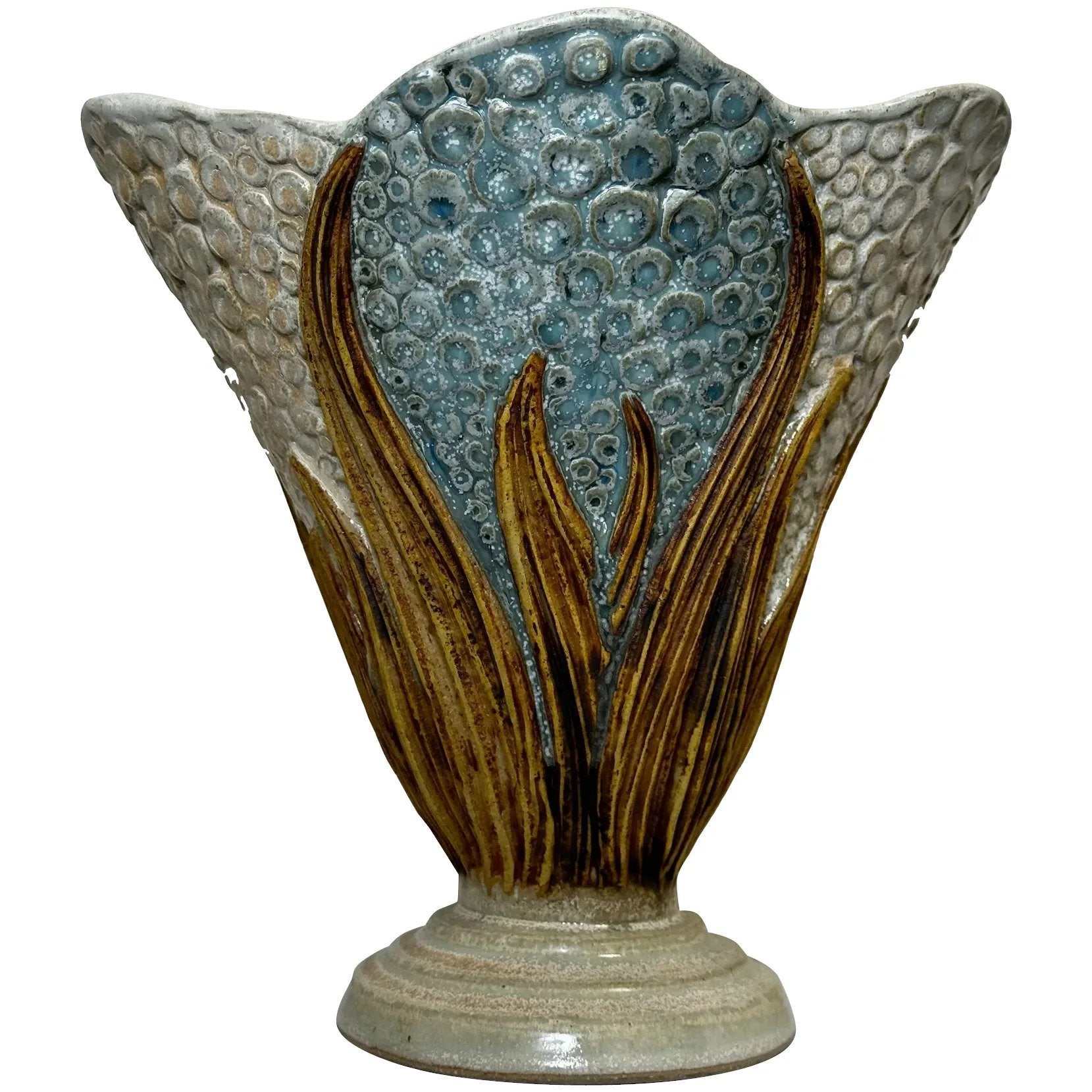 Large Studio Pottery Flowerhead Conical Shape Vase By Bernard Rooke Ceramicist - Cheshire Antiques Consultant