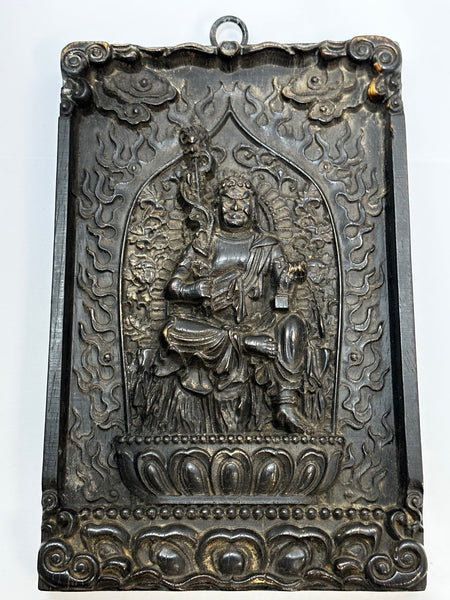 Late Qing 19th Century Chinese Temple God Carved Plaque Sculpture - Cheshire Antiques Consultant