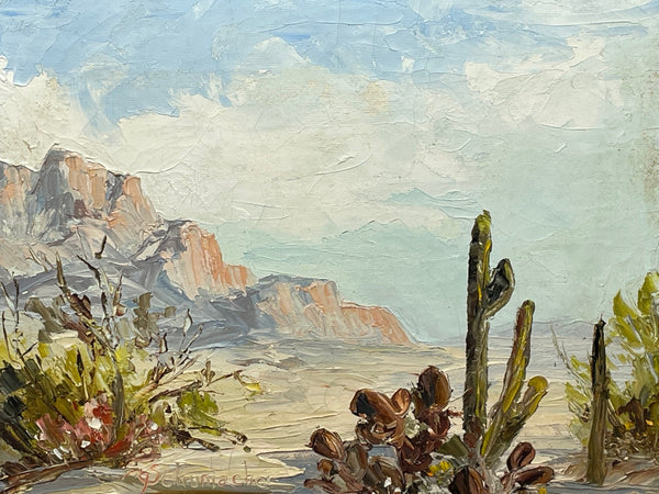 Oil Painting American Desert Palm Springs California By Marjorie Schumacher - Cheshire Antiques Consultant