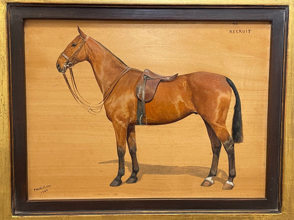 Oil Painting Bay Hunter Horse By Frances Mabel Hollams - Cheshire Antiques Consultant
