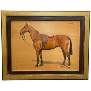 Oil Painting Bay Hunter Horse By Frances Mabel Hollams - Cheshire Antiques Consultant