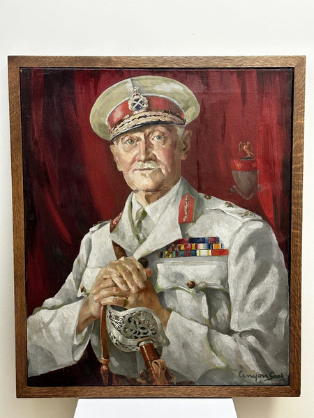 Oil Painting British Indian Major General Charles Edward Collins Indian Army Officer - Cheshire Antiques Consultant