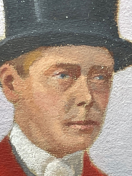 Oil Painting Hunting Portrait of King Edward VIII By Geoffrey Mortimer - Cheshire Antiques Consultant