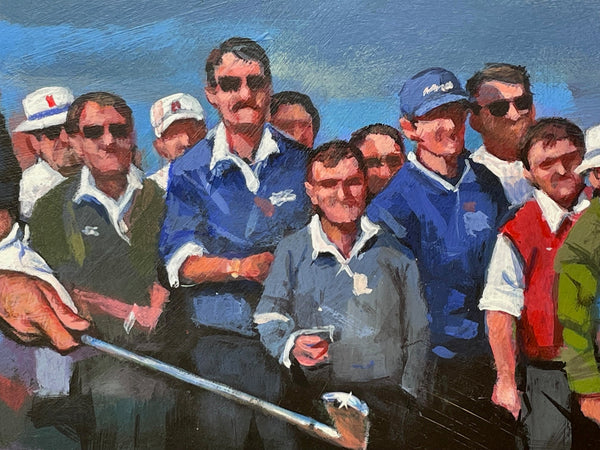 Oil Painting Legendary Golfer Seve Victory At The Open St Andrews 1984 - Cheshire Antiques Consultant