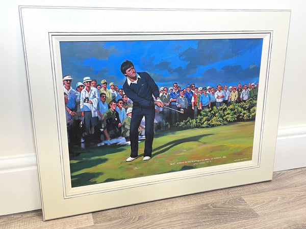 Oil Painting Legendary Golfer Seve Victory At The Open St Andrews 1984 - Cheshire Antiques Consultant