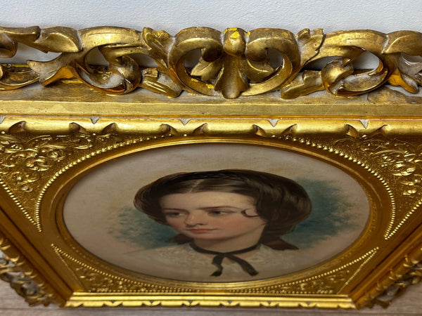 Oil Painting Portrait Lady Sarah Sophia Wood née Clark By John Wood 1801-1870 - Cheshire Antiques Consultant