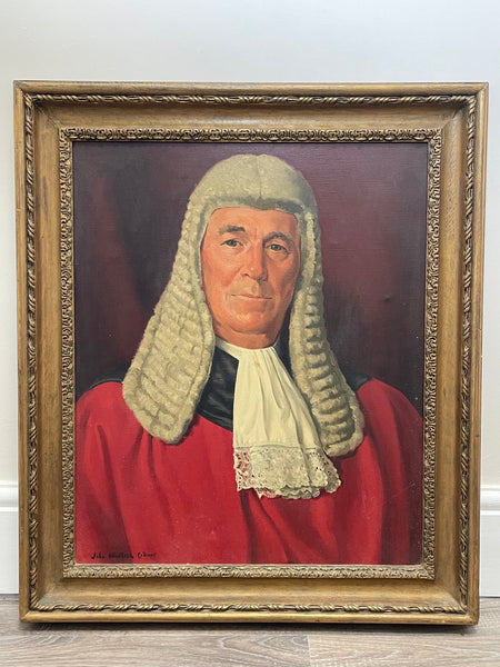 Oil Painting Portrait Of Judge Paul Storr Red Court Dress By John Whitlock Codner - Cheshire Antiques Consultant