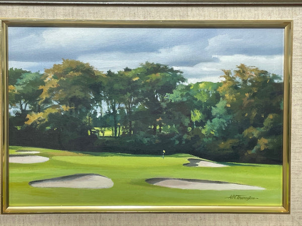 Oil Painting Scottish Sporting Glasgow Golf Club Course By Alastair W Thomson - Cheshire Antiques Consultant