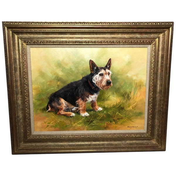 Oil Painting "The Faithful Friend" Dog Portrait Listed Frederick J Haycock - Cheshire Antiques Consultant