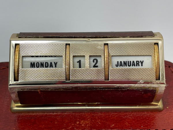 Original Mid Century English Perpetual Desk Calendar - Cheshire Antiques Consultant