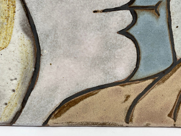 Pablo Picasso Style Cubism Face Visage Noir Earthenware Hand Painted Plate - Cheshire Antiques Consultant