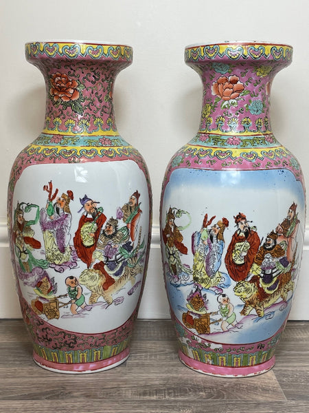 Pair Large Japanese Famille Rose Porcelain Vases - Cheshire Antiques Consultant