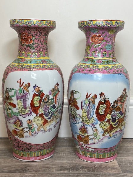 Pair Large Japanese Famille Rose Porcelain Vases - Cheshire Antiques Consultant
