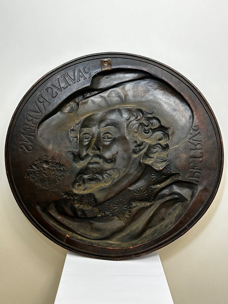 Portrait Baroque Flemish Artist Sir Peter Rubens Copper Wall Sculpture - Cheshire Antiques Consultant