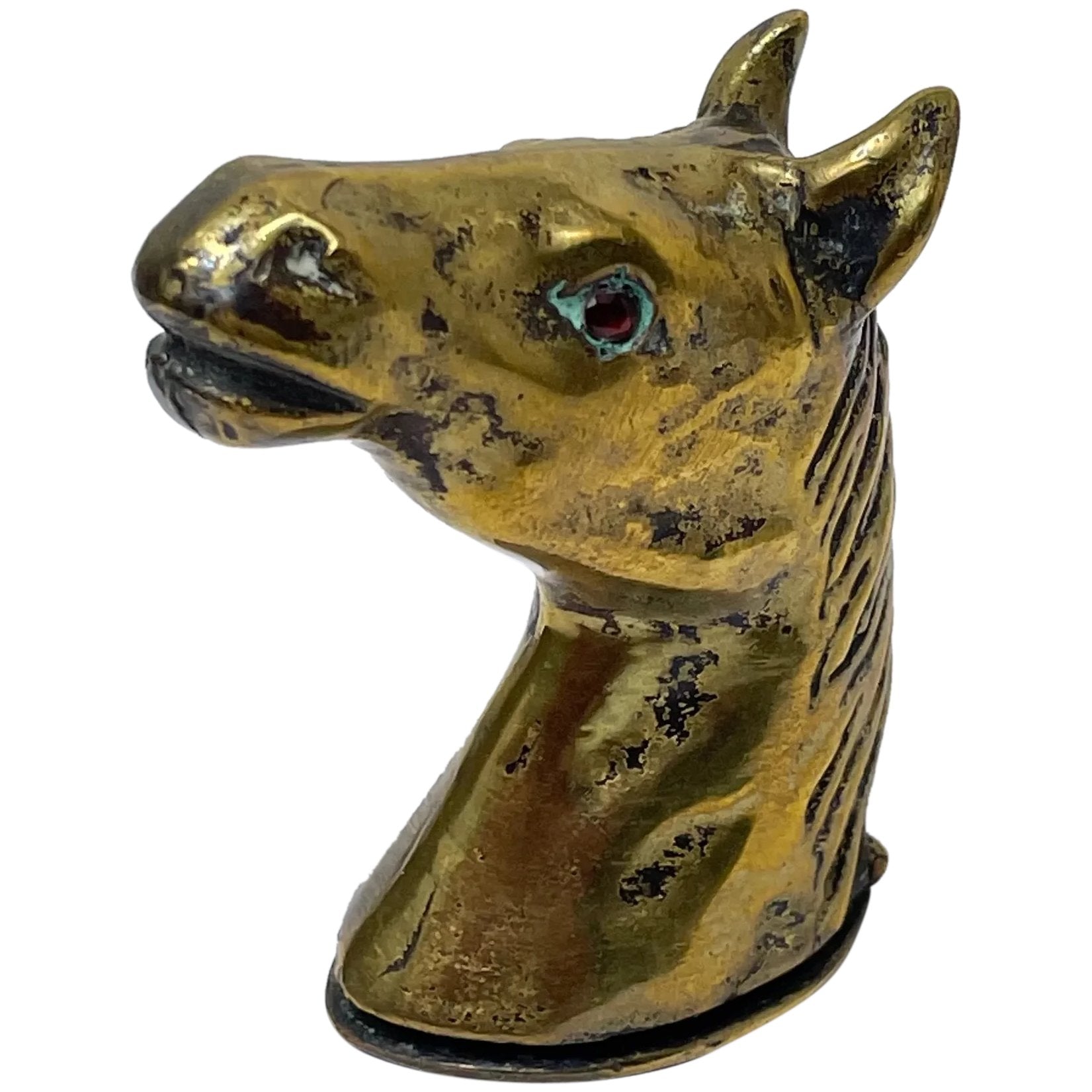 Rare Early 20th Century Horse Head Vesta Match Case Glass Eyes - Cheshire Antiques Consultant