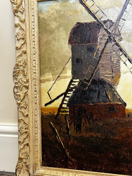 Scottish Impressionist Oil Painting Landscape View Windmill By Helen Monro Turner - Cheshire Antiques Consultant