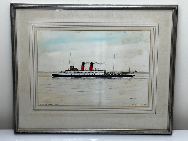 Scottish Marine Oil Painting RMS King George V 1926 Passenger Turbine Steamer Ship - Cheshire Antiques Consultant
