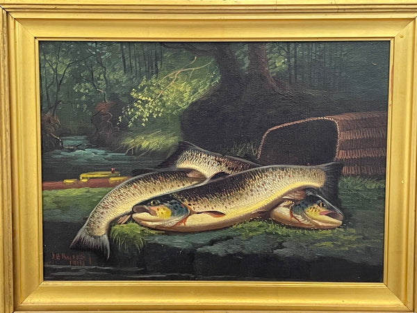 Scottish Oil Painting Burn Trout" By James Russell 1867-1956 - Cheshire Antiques Consultant