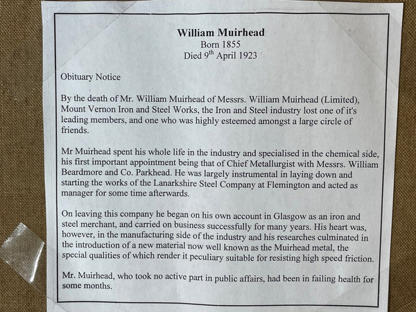 Scottish Oil Painting Of Metallurgist William Muirhead Iron & Steel Merchant By John McGhie - Cheshire Antiques Consultant
