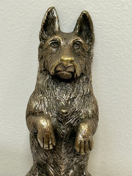 Small Asprey Bronze Classic Car Begging Scottie Dog Caesar Mascot - Cheshire Antiques Consultant