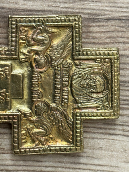 Small Religious Russian Orthodox Ormolu Gilt Bronze Christ Cross - Cheshire Antiques Consultant
