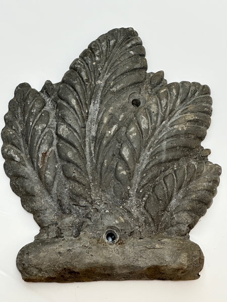 Small Victorian Lead Acanthus Leaves Wall Plaque Sculpture - Cheshire Antiques Consultant