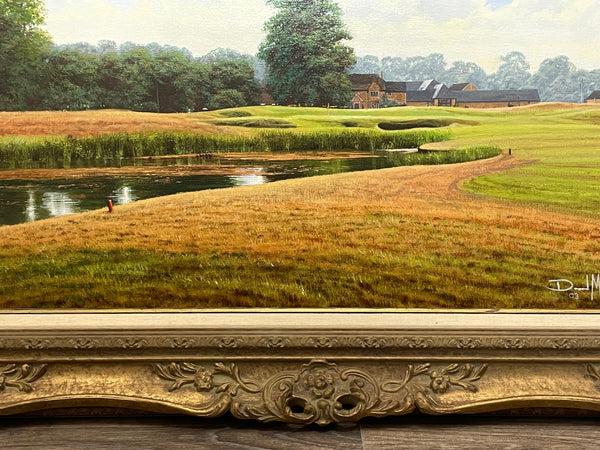 Sporting Oil Painting PGA Bowood Golf Course 18th Hole By David Morgan - Cheshire Antiques Consultant