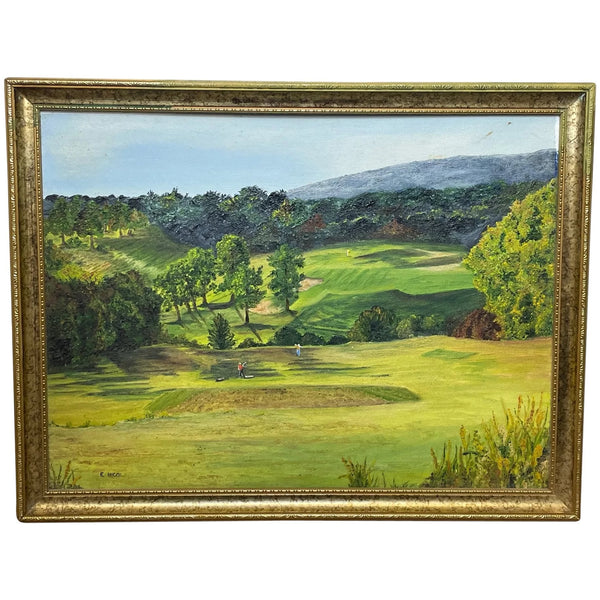 Sporting Oil Painting Scottish Dalmuir Golf Course Club Scotland - Cheshire Antiques Consultant