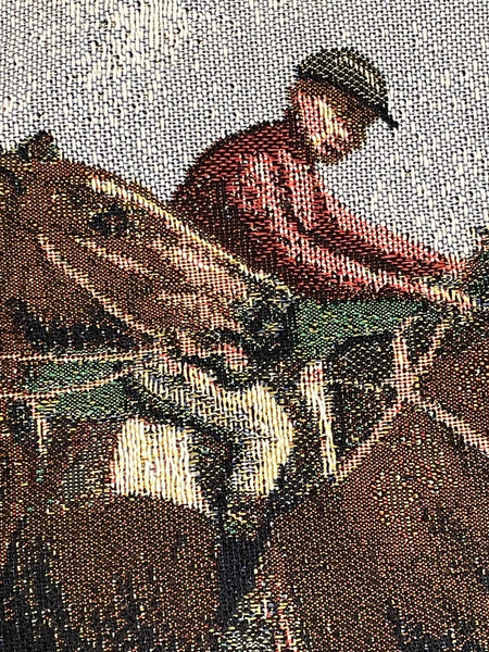 Tapestry Sporting Scottish Horse Trainers Racing Glenrothes Scotland Signed - Cheshire Antiques Consultant