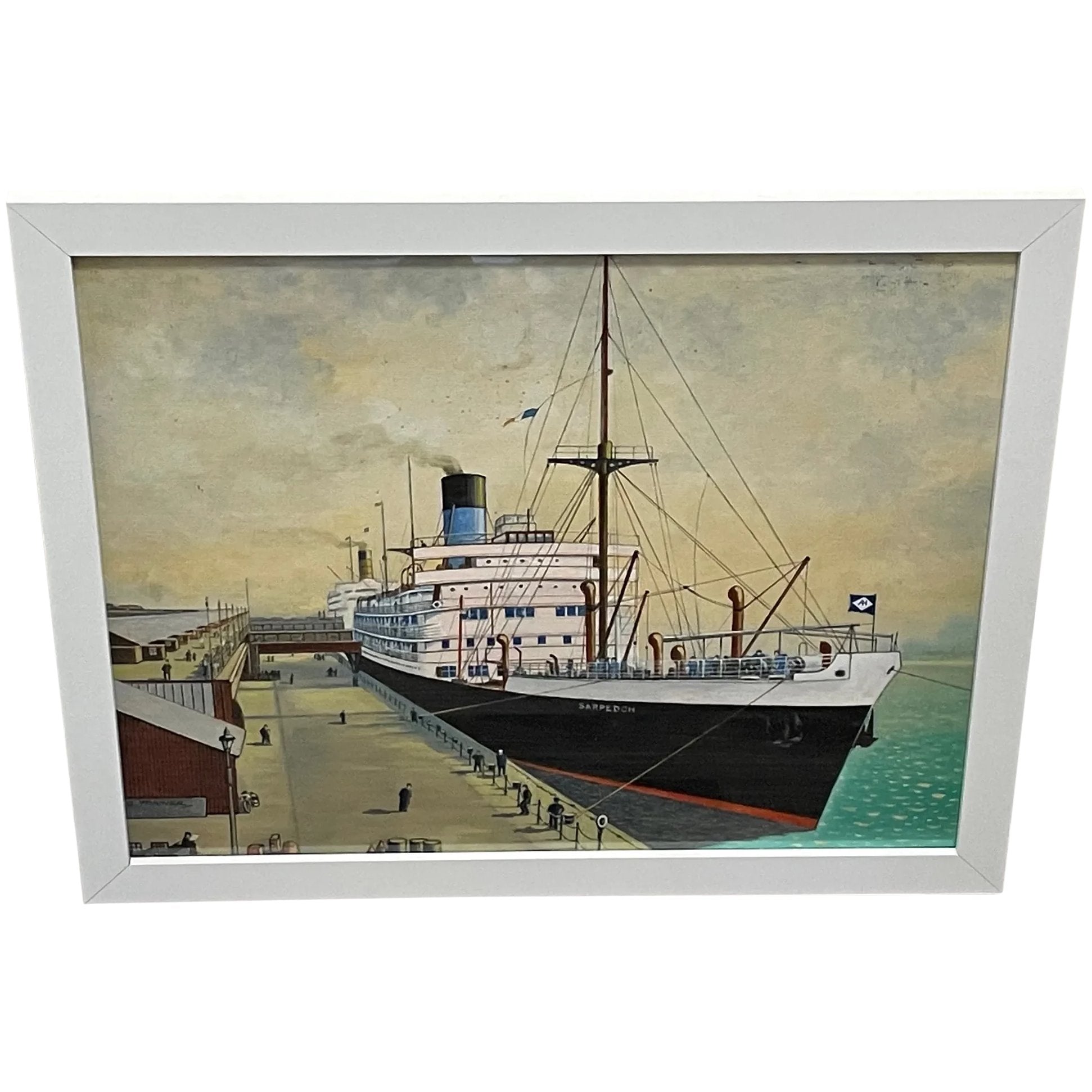 Trans Pacific Steamship Sarpedon Docked Liverpool Landing Stage Ready To Sail - Cheshire Antiques Consultant