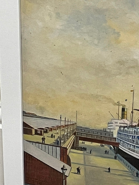 Trans Pacific Steamship Sarpedon Docked Liverpool Landing Stage Ready To Sail - Cheshire Antiques Consultant
