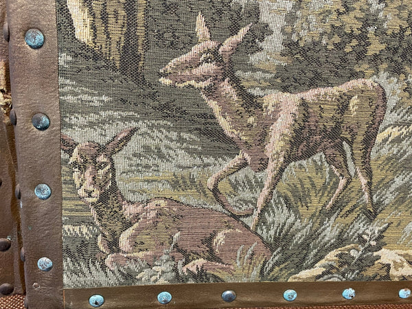 Victorian 4 Panelled Hunting Dogs Deers Tapestry Room Extending Divider Folding Screen - Cheshire Antiques Consultant