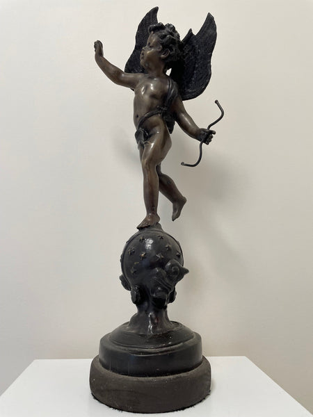 Victorian Bronze Lithe Eros Cupid Archer Sculpture After Alfred Gilbert RA - Cheshire Antiques Consultant