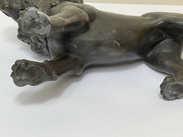 Victorian Bronze Small Model Lion Sculpture - Cheshire Antiques Consultant