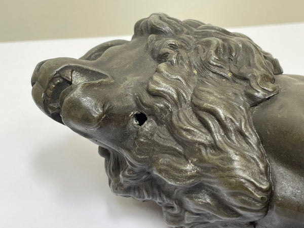 Victorian Bronze Small Model Lion Sculpture - Cheshire Antiques Consultant